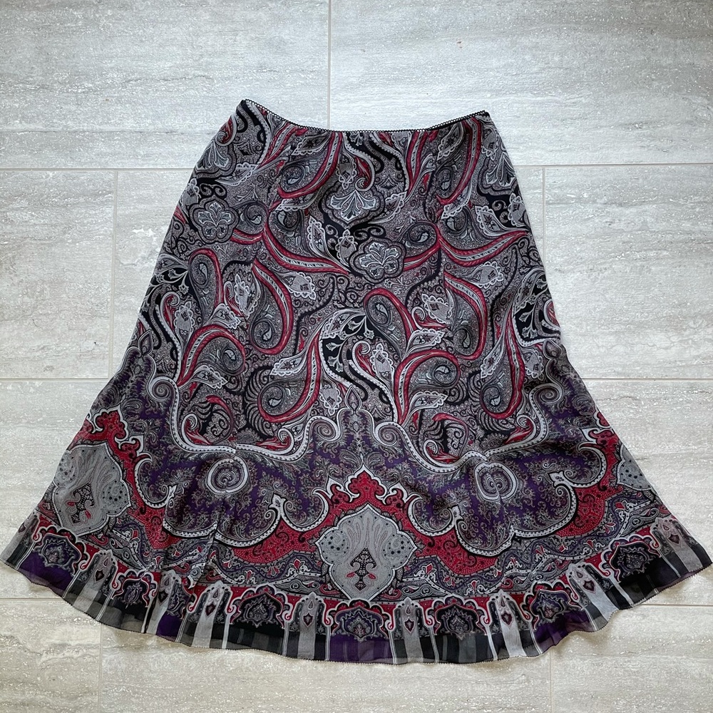 Spirit by Coldwater Creek Silk  Skirt Size 8.